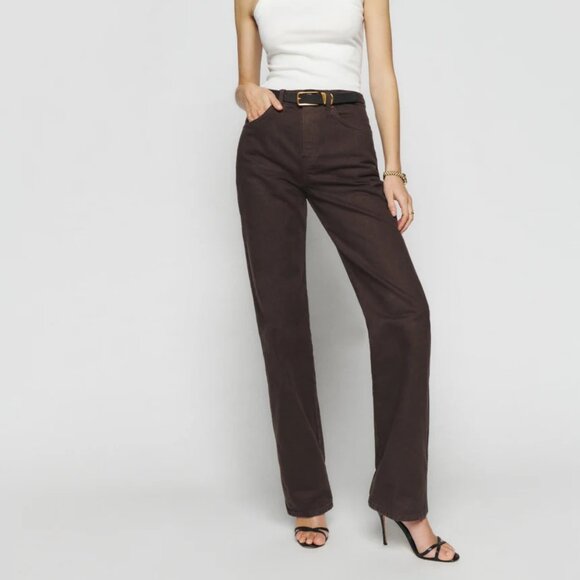 Reformation Val 90s Mid Rise Straight Jeans in Brown NWT - Picture 3 of 8